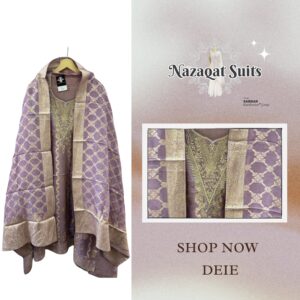 Tilla Handwork Suit with Banarasi Silk Dupatta & Opada Silk Bottom – Nazaqat Suits