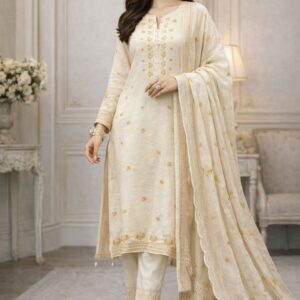 Elegant Muslin Cotton Summer Suit with Soft Breathable Fabric