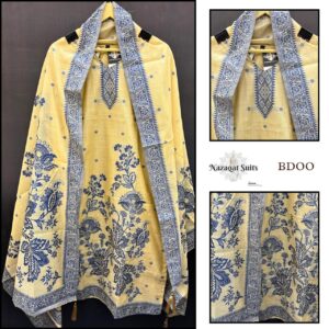 Linen Readymade Suit with Subtle Print and Elegant Dupatta