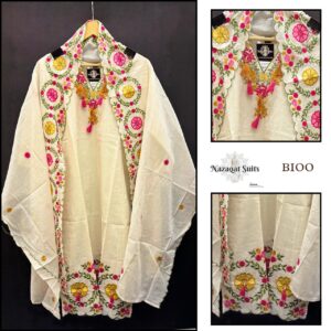 Parsi Designer Readymade Suit with All Over Threadwork Dupatta