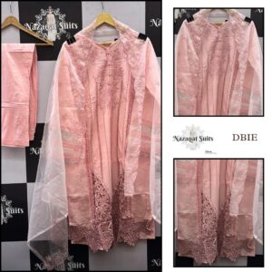 Elegant Blush Pink Lawn Cotton Designer Cutwork Suit