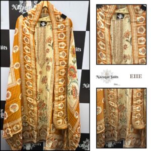 Elegant Mustard Crush Shimmer Anarkali Style Designer Suit