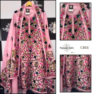 Soft Pink Georgette Suit with Heavy Phulkari Handwork