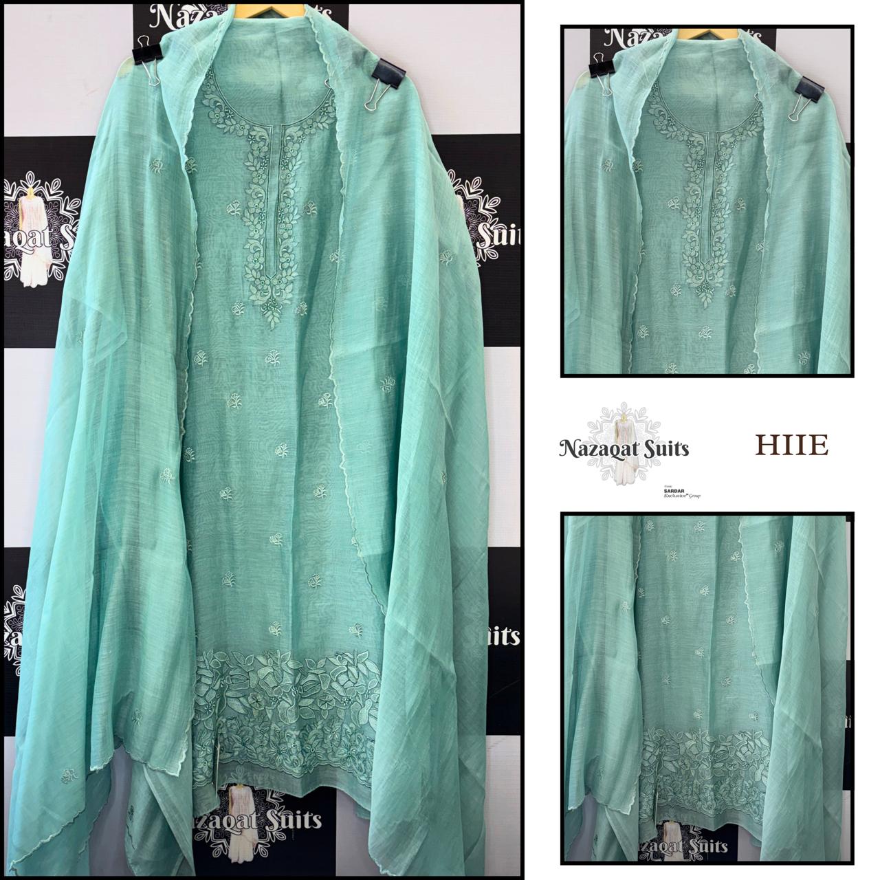 Mint Green Mal Suit with Thread Work and Dupatta