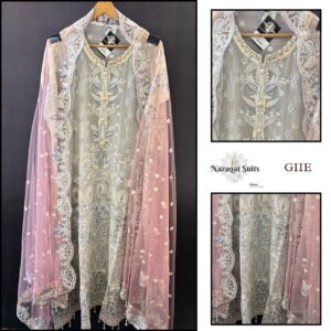 Designer Chiffon Suit with Cippi Hand Embroidery in Pastel